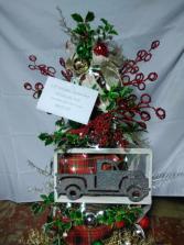 3ft Grapevine Tree decorated with old truck 
