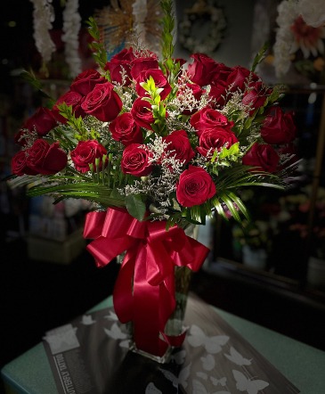 4 - 5 Doz Red Roses In Elegance all occasions / business / decor /wedding / sympathy/ just because / in San Bernardino, CA | ALANS AAA FLORIST