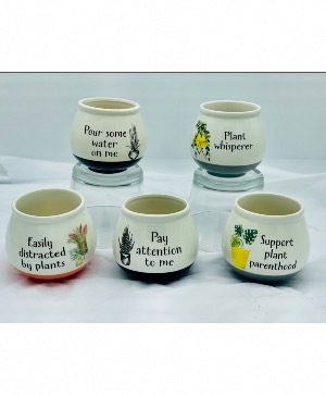 4 inch plant pot with inscription  Giftware 