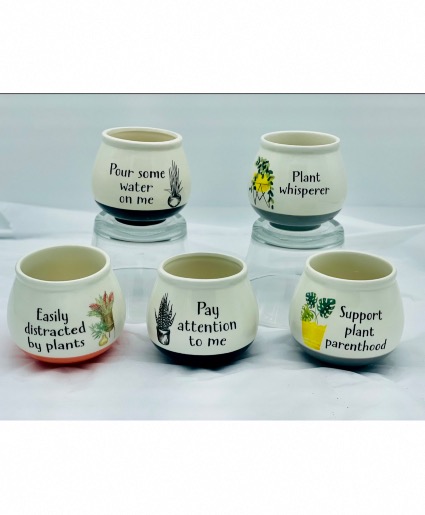 4 inch plant pot with inscription  Giftware 