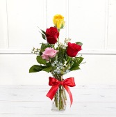 4 Assorted Roses 