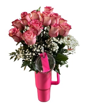 40oz Tumbler with roses roses