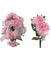 #42 Mini Carnation Corsage and Bout Fresh Flowers