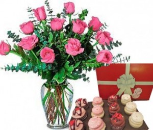 Sweet Pink Roses & Chocolates 