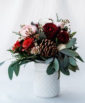 Frosted Pine Vase Arrangement