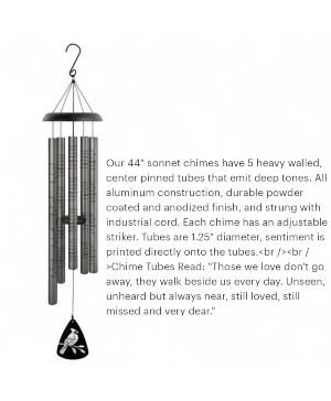 44" Always Near Charcoal Chime Wind chime