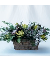 Winter’s Embrace Wood Box Arrangement