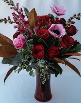 Ruby Radiance Vase Arrangement