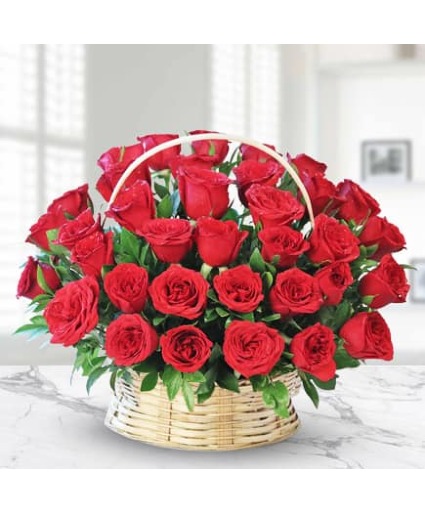 48 Red Roses Basket  