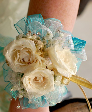 White Roses Prom Corsage Prom Flowers in Paris, ON | Upsy Daisy Floral Studio