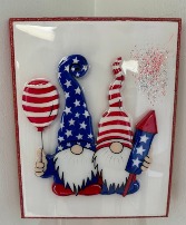 4th Gnome -Red Wooden Sign