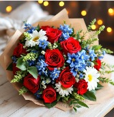 4th of July Loose Designer's Choice Paper Wrapped Bouquet