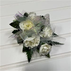5 Mini Carnation Corsage available in white, pink, yellow, and orange