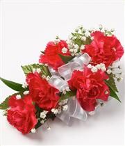 5 Mini Red Carnations Wrist Corsage FHF-302 **(PICK UP ONLY)**