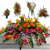 5 PC TROPICAL SEND OFF/WAS $1800.00/NOW $1000.00 CUSTOM TROPICAL FUNERAL PACKAGE.