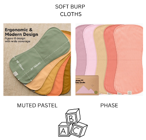 5 Piece Soft Burping Cloths 