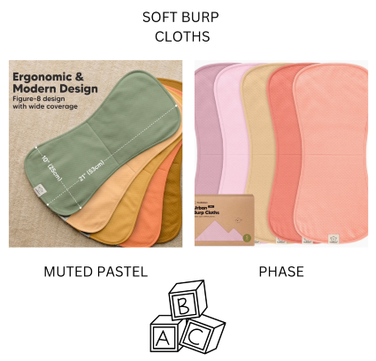 5 Piece Soft Burping Cloths 