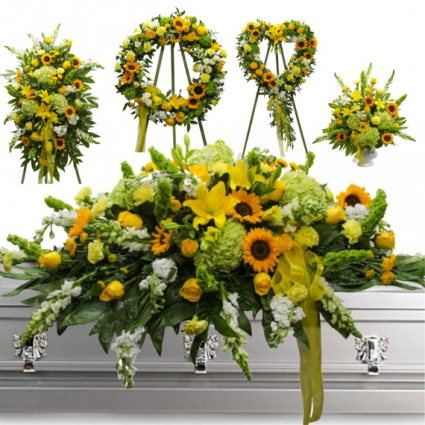 5 Piece Sunflower Funeral flower Set Items May be sold separately- Call for pricing