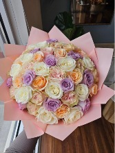 50 Blushing Love Roses Bouquet 
