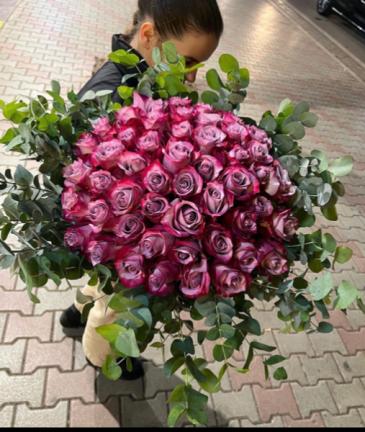 50 Lavender Roses Bouquet.   in Ozone Park, NY | Heavenly Florist