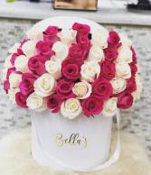  50 Pink & White Roses  