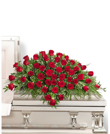 50 Red Rose Casket Spray Casket Spray