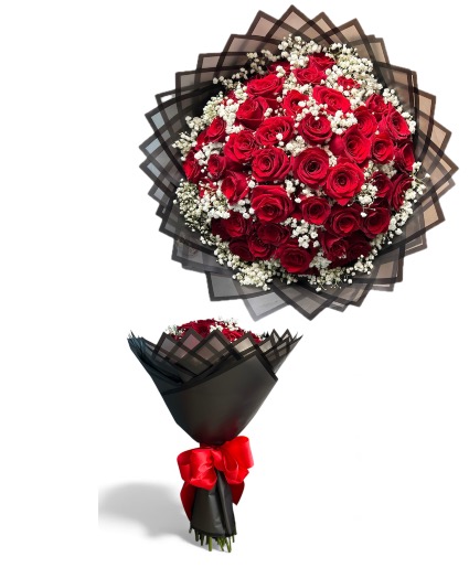 50 Red Roses  Buchon  