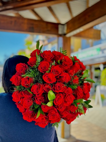 50 Shades Of Red Hand tied bouquet in Delta, BC | FLOWERS BEAUTIFUL
