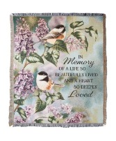 50"x60" Chickadee Sympathy Throw 