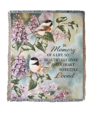 50"x60" Chickadee Sympathy Throw 