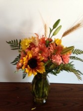FALL SUN RISE VASE OF FALL COLORS in Pittsfield, MA | NOBLE'S FARM STAND AND FLOWER SHOP