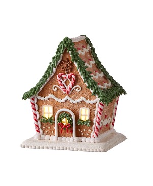 6.5" Lighted Gingerbread House 