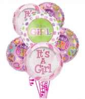 6 Baby Girl Balloons balloons
