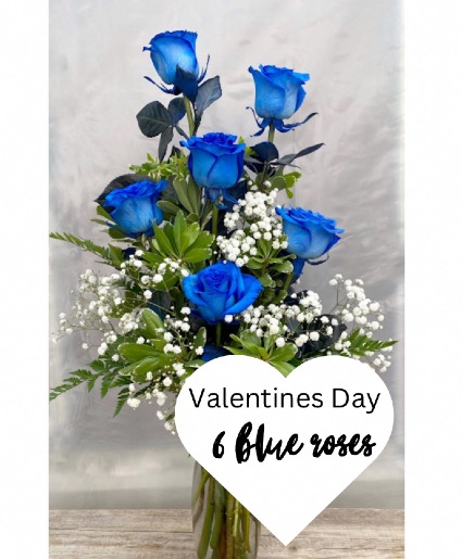 6 BLUE ROSES  