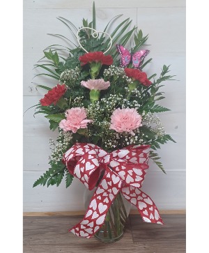 Brighten your day with carnations Vase arrangement
