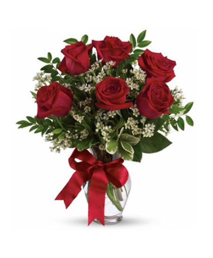 6 Long Stem Red Roses Arr Fresh Floral Arrangement