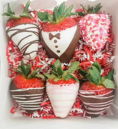 6 Pack Chocolate Covered Stawberries 