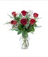 6 Red Rose Splendor  Vase Arrangement 