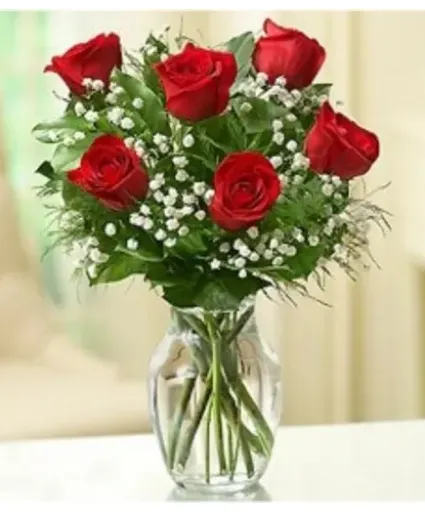 6 Red Rose Vase - 00146 
