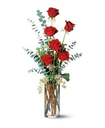 6 Red Rose Vase Valentines Special Same Day Red Rose Delivery