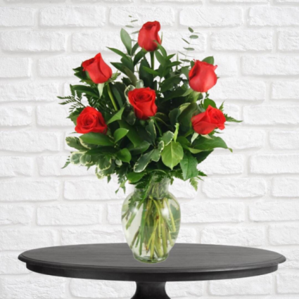 6 Red Roses