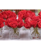 6 RED ROSES IN A CLEAR CUBE $80..- each