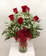 Romantic Red Half Dozen Roses Roses