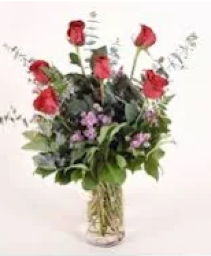 6 RED ROSES VASE ARRANGEMENT