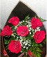 6 Red Roses Wrapped No Vase Bouquet