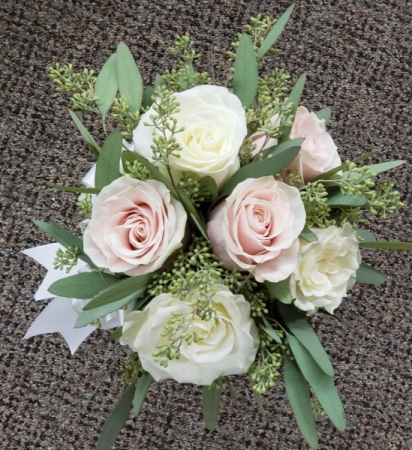 6 Rose Bridal Hand Tied With Greens FHF-P71 Bridal Bouquet