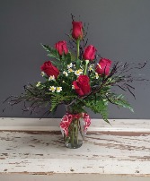 6 Rose Vase Small Vase Arrangement