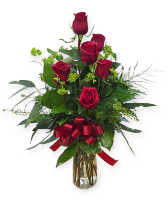 6 Roses Vase Arrangement