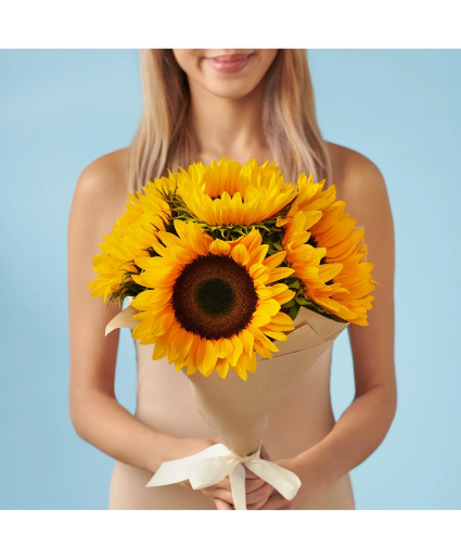 6 Sunflowers   wrapped bouquet