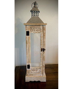 6 x 27" Decorated Lantern with LED Candle